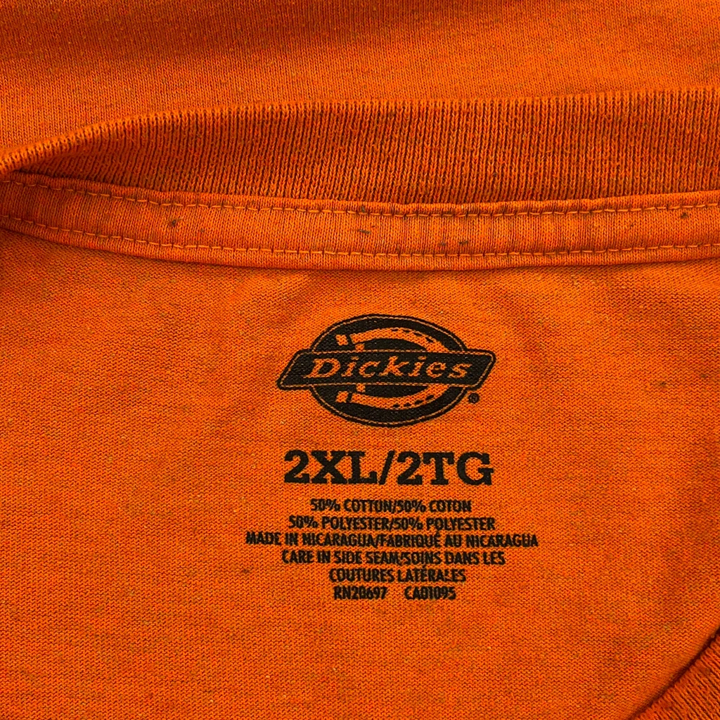 Dickies T-Shirt - 2XL Orange Cotton Blend - Image 3