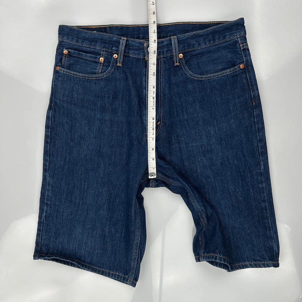 Levis Denim Shorts - 34W 11L Blue Denim - Image 4