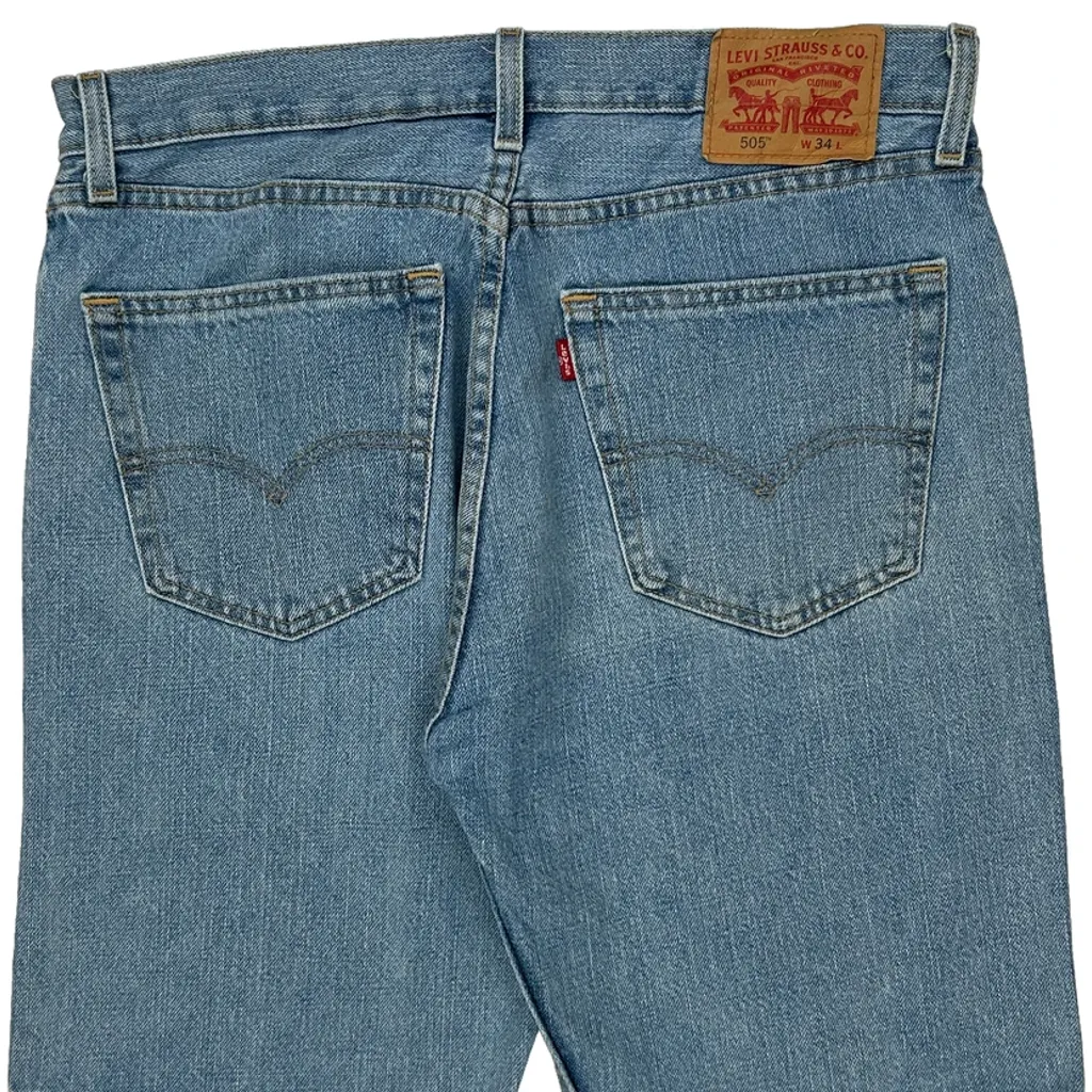 Levis Denim Shorts - 34W 11L Light Wash Cotton - Image 7