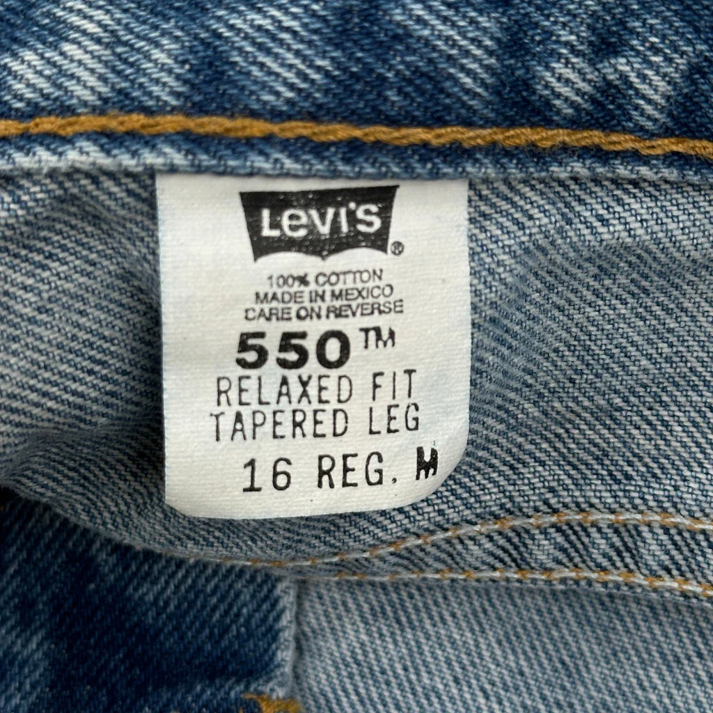 Levis 550 Jeans - 32W US 10 Blue Cotton - Image 6