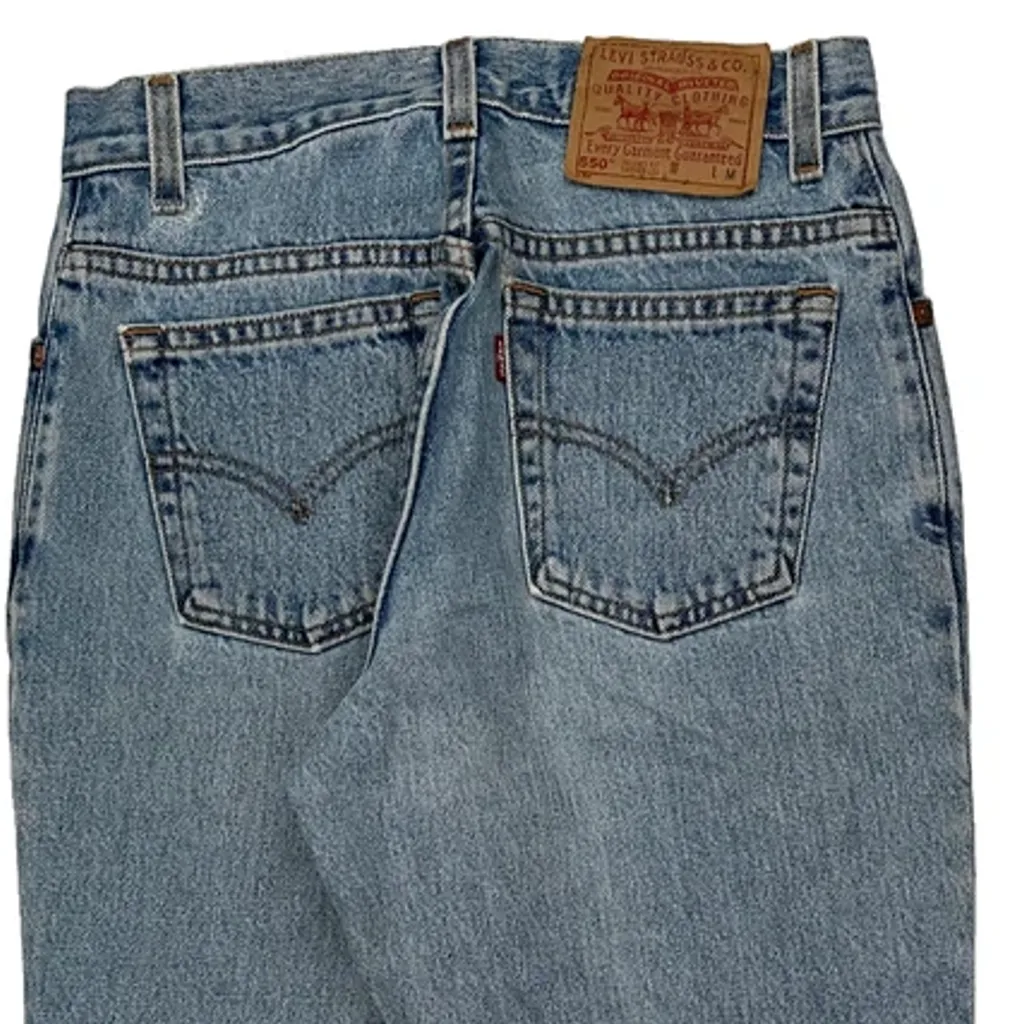 Made In USA Levis 550 Jeans - 28W US 4 Light Wash Cotton - Image 9