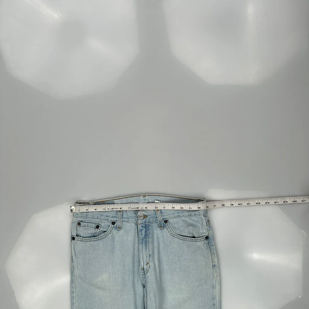 Made In USA Levis 521 Flared Jeans - 32W US 8 Light Wash Cotton - Image 3