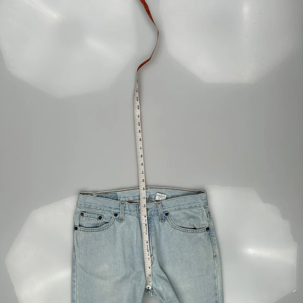 Made In USA Levis 521 Flared Jeans - 32W US 8 Light Wash Cotton - Image 4