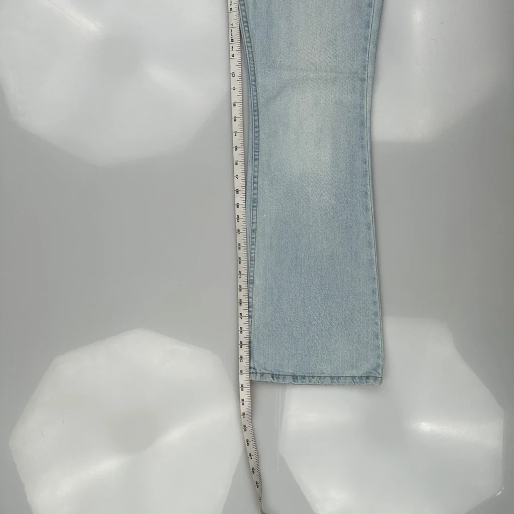 Made In USA Levis 521 Flared Jeans - 32W US 8 Light Wash Cotton - Image 5