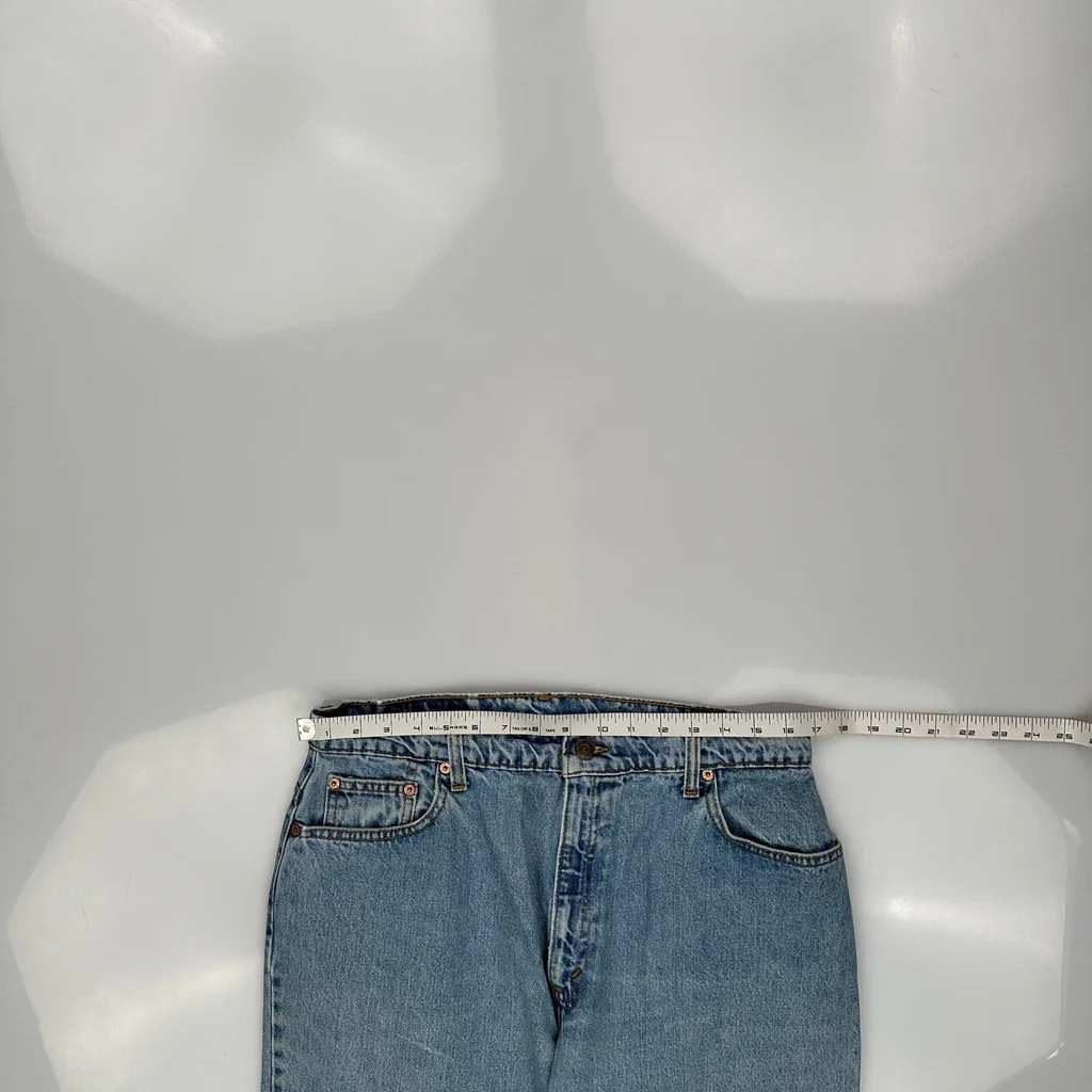 Made In USA Levis 551 Jeans - 34W US 12 Light Wash Cotton - Image 3