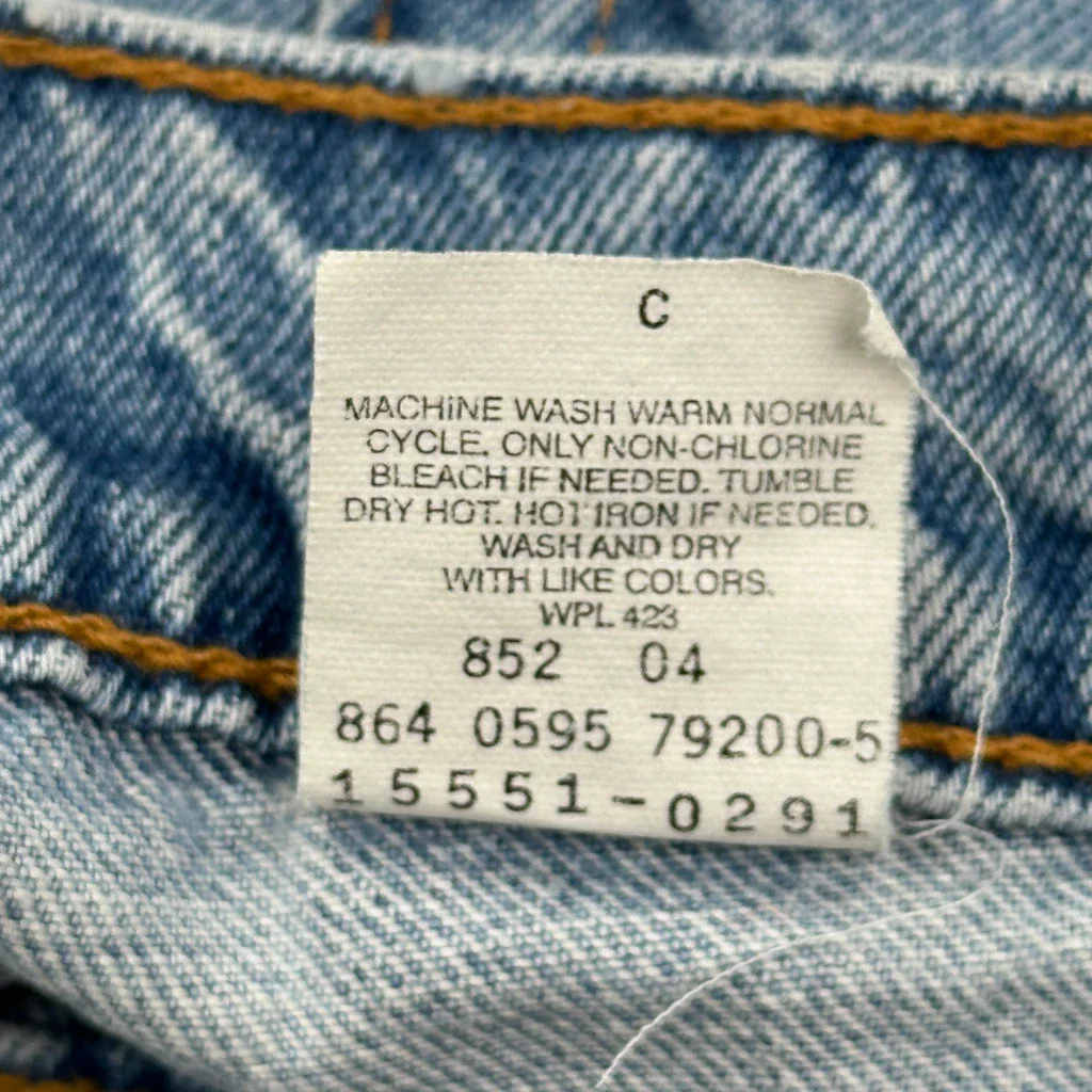 Made In USA Levis 551 Jeans - 34W US 12 Light Wash Cotton - Image 7